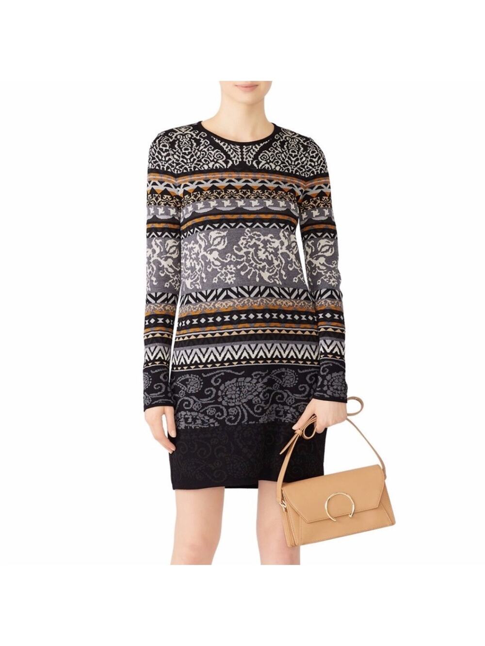 Fuzzi Nordique Wool Blend Sweater Mini dress multicolor - XS